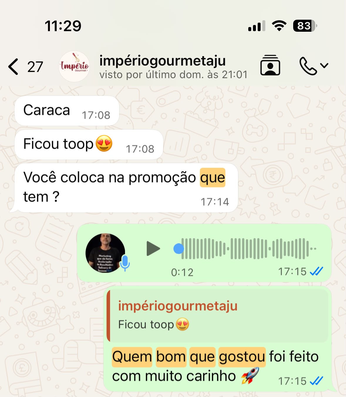 Depoimento Império Gourmet